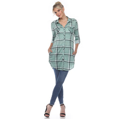 Women's Plaid Tunic Shirt