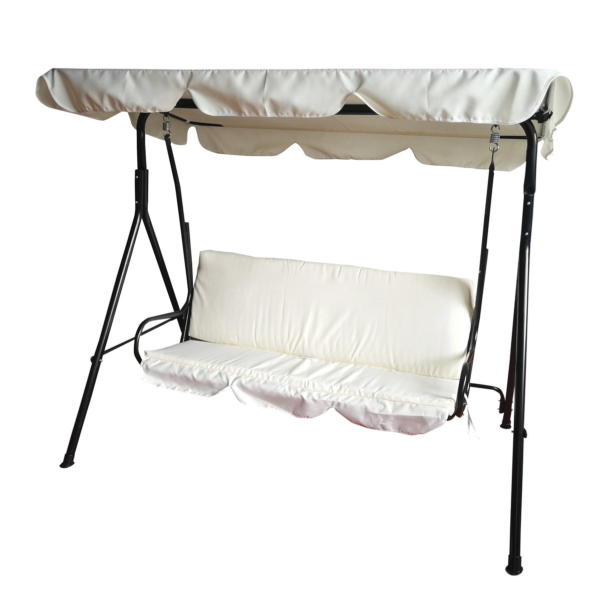  Northlight 3-Seater Outdoor Patio Swing With Adjustable Canopy - Cream - Cream - Bonton