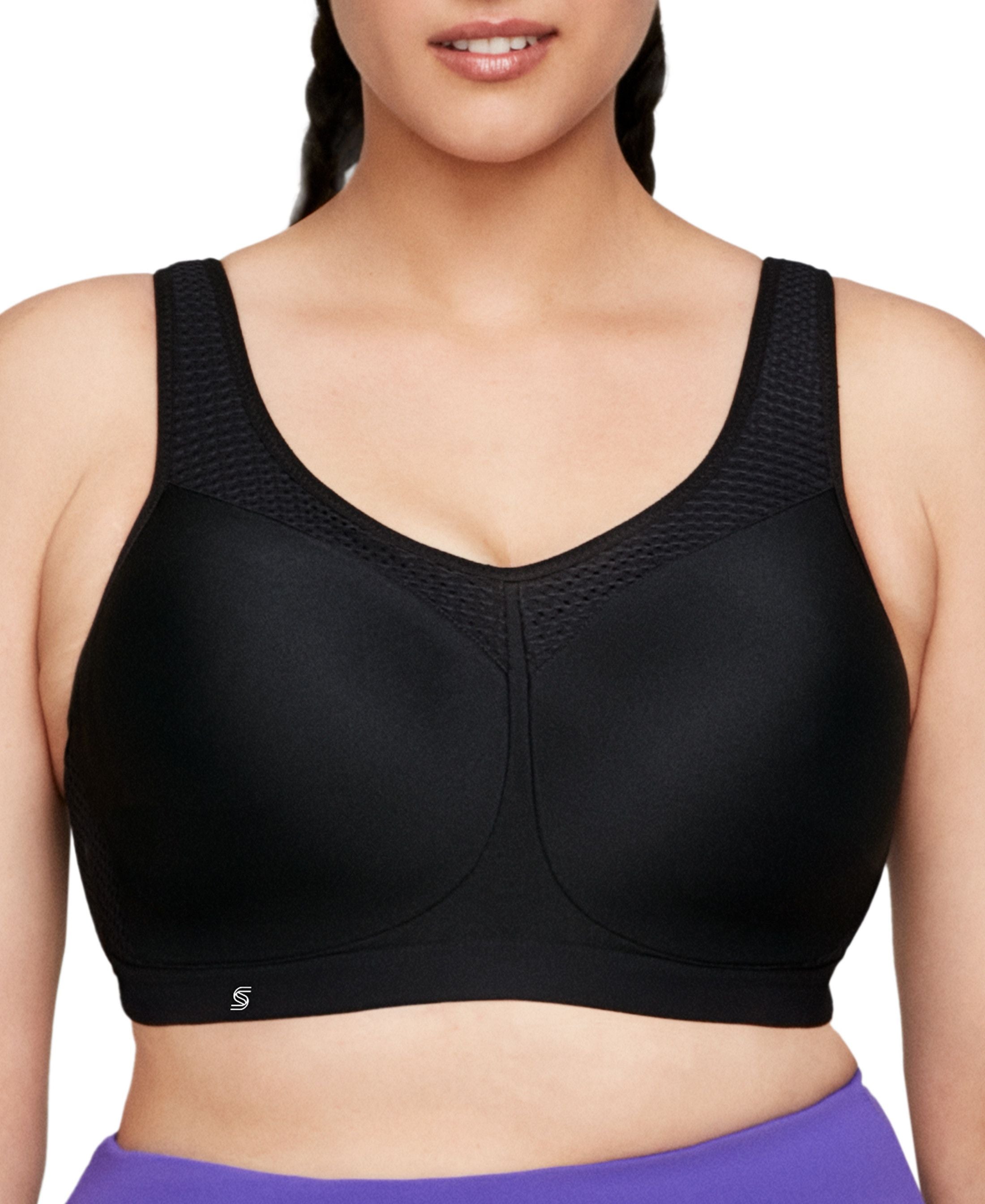  Glamorise High Impact Seamless Sport Bra - Black - Bonton