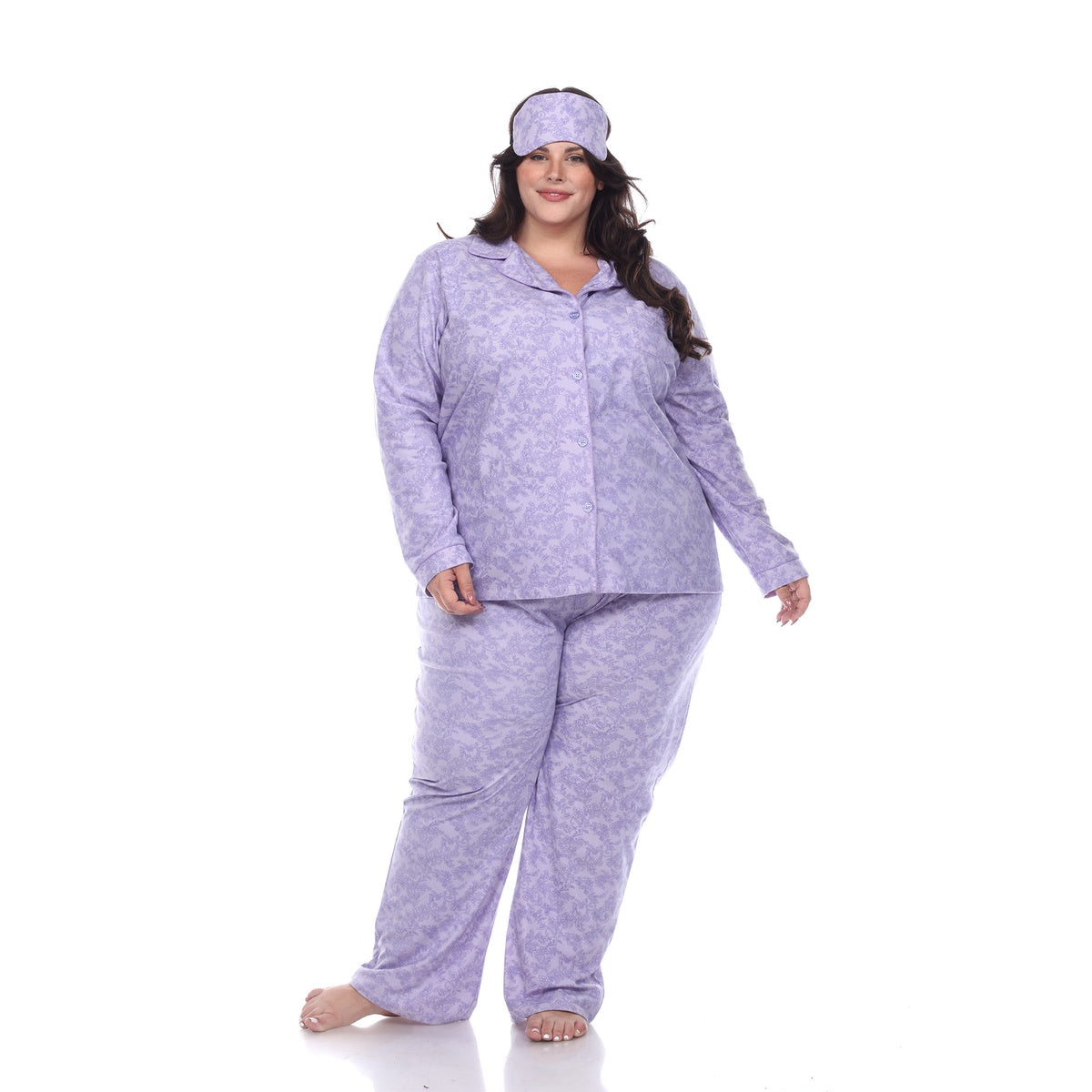  White Mark Plus Size Three-Piece Pajama Set - 1X - Bonton