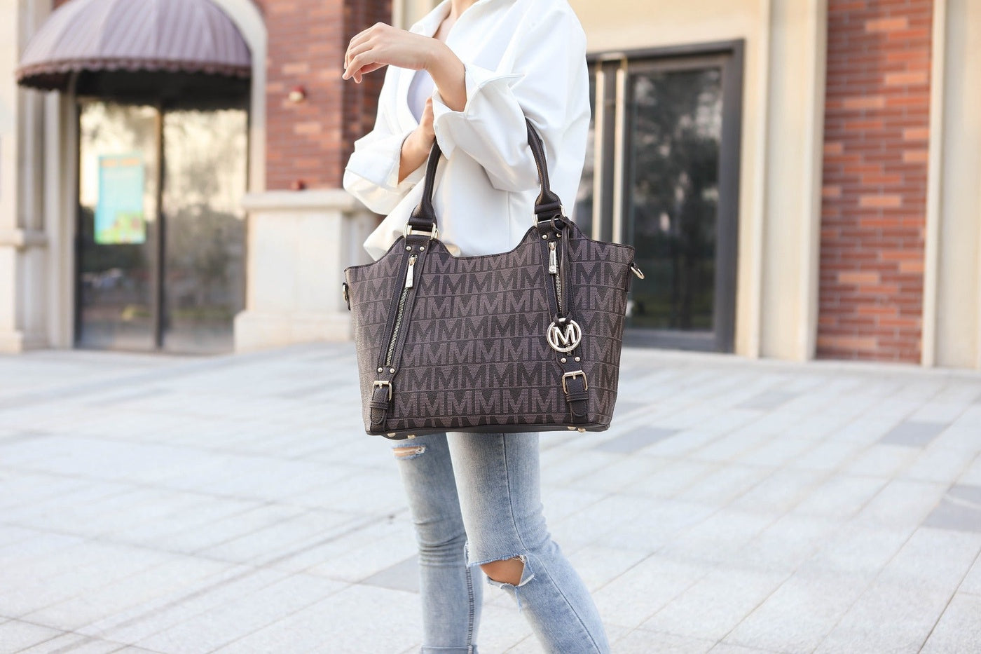  MKF Collection Thania Signature Tote Bag - Beige - Bonton