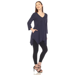 Women's Empire Waist V-Neck Tunic Top