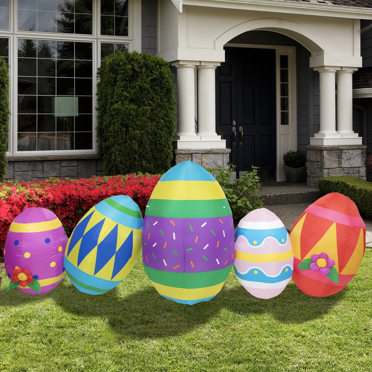  Northlight Inflatable Lighted Easter Eggs Outdoor Decoration - 10' - Default Title - Bonton