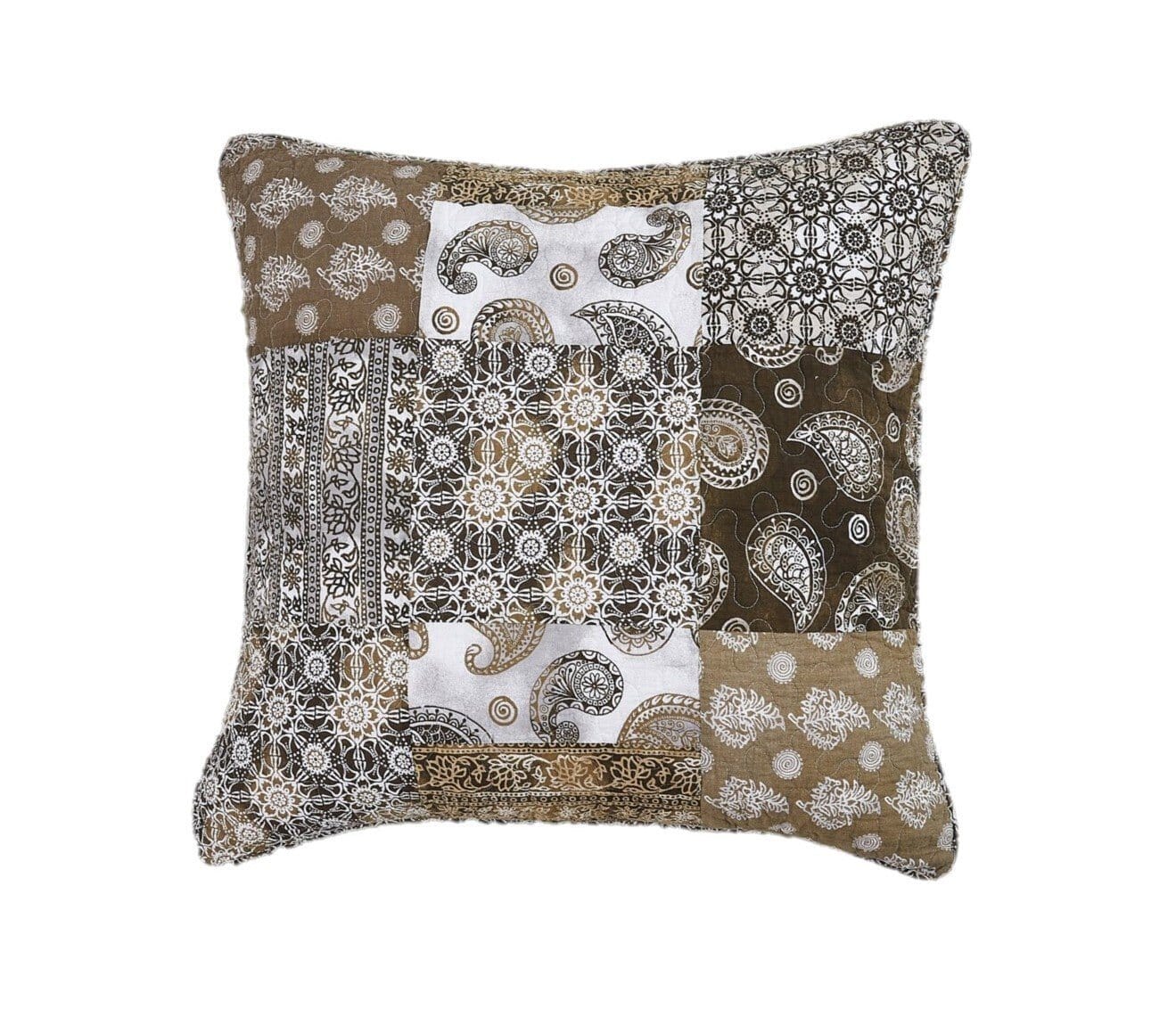 DaDa Bedding Collection DaDalogy Bedding Bed in a Bag Bundle Set - Bohemian Paisley Dreams Floral Olive Brown Patchwork Bedspread Set (JHW885) by DaDa Bedding Collection - Twin - Bonton