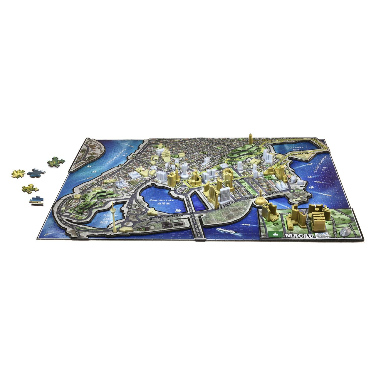  4D Cityscape Time Puzzle - Macau, China: 1000 Pcs - Multicolor - Bonton