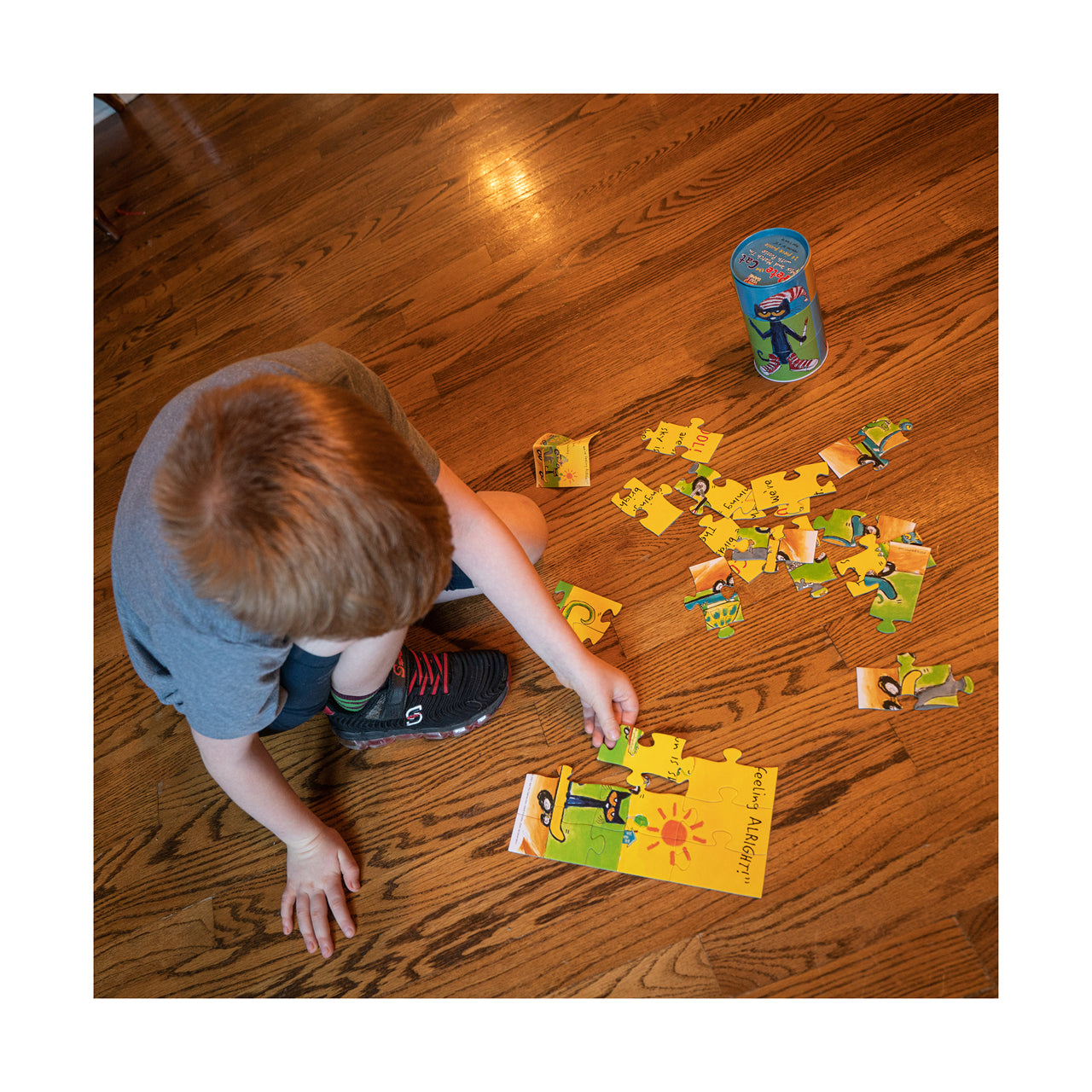  Pete the Cat Mix and Match Tin with Puzzle: 24 Pcs - Multicolor - Bonton