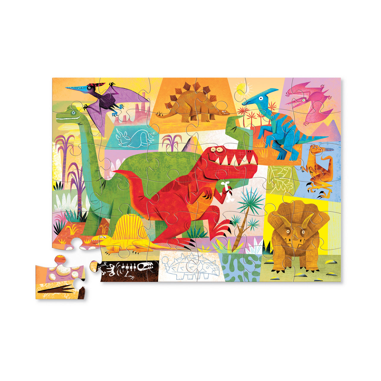  Dinosaur Floor Puzzle: 36 Pcs - Multicolor - Bonton