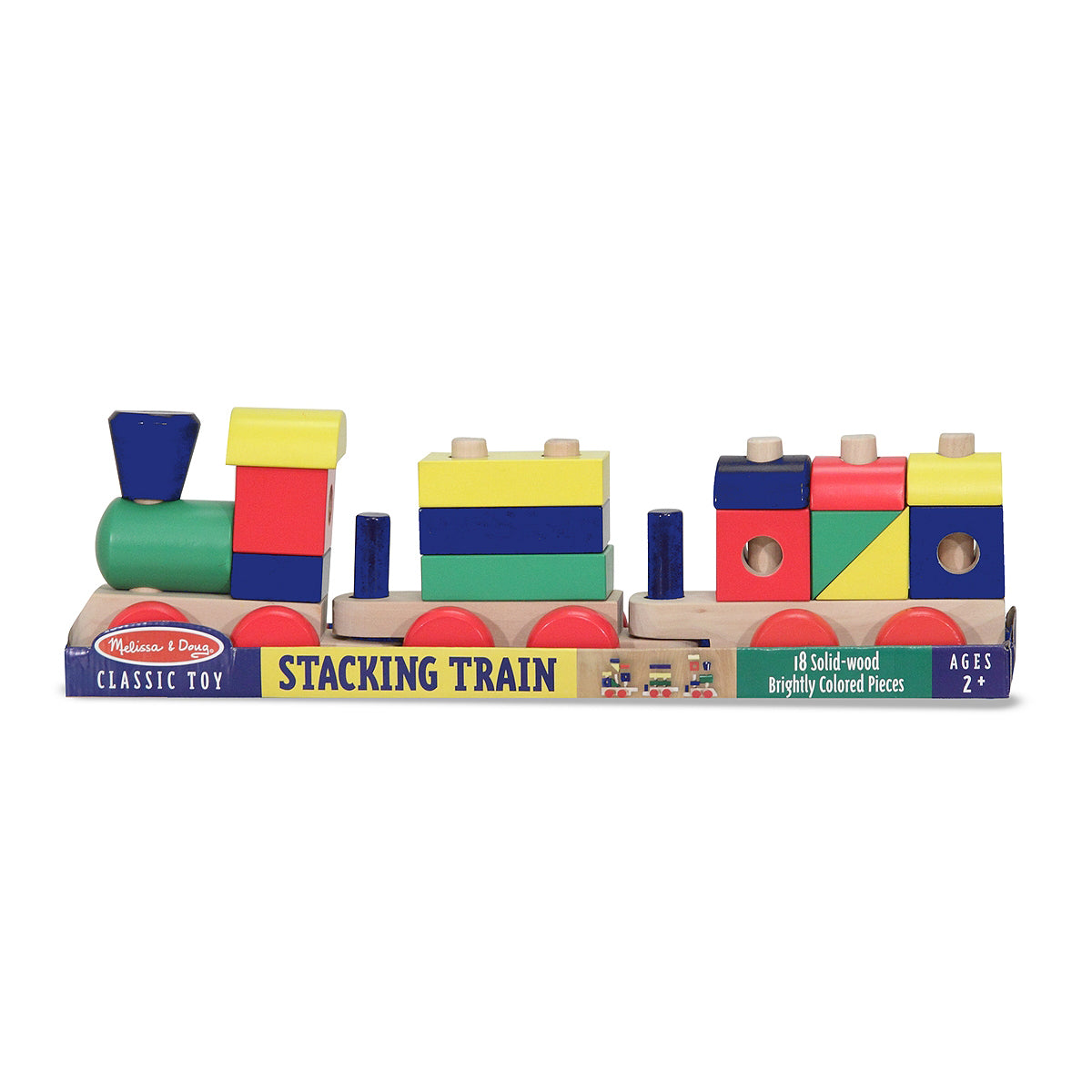  Melissa and Doug Wood Block Stacking Train - Multicolor - Bonton