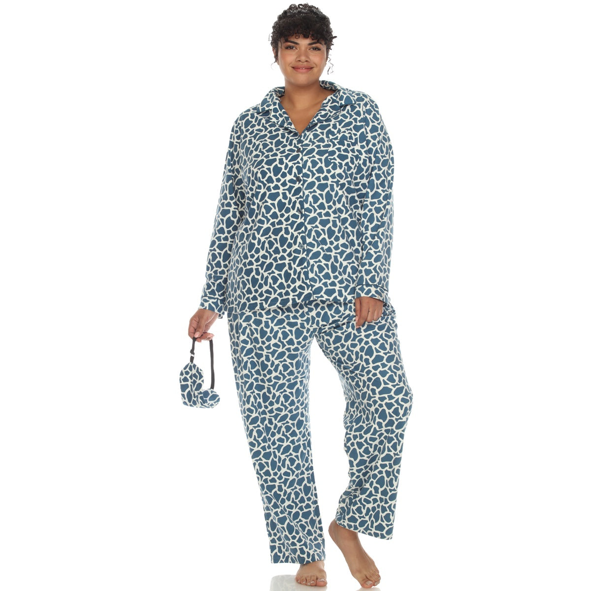  White Mark Plus Size Three-Piece Pajama Set - 4X - Bonton