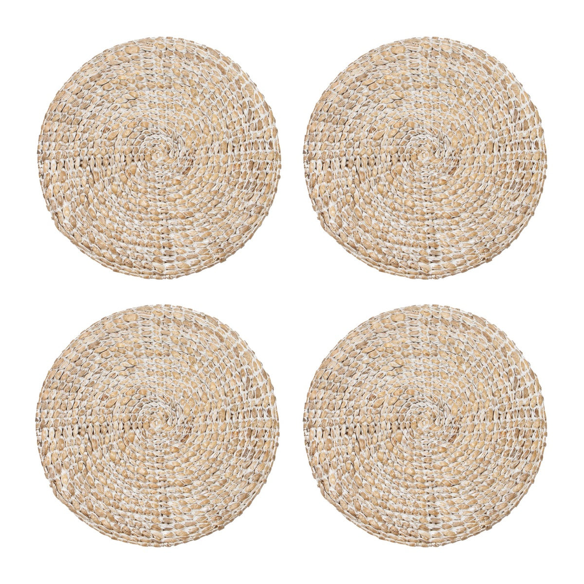  Caravan Everyday White Wash Round Placemat 38cm - Set of 4 - Default Title - Bonton