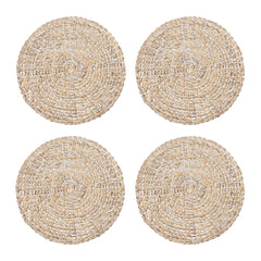 Everyday White Wash Round Placemat 38cm - Set of 4