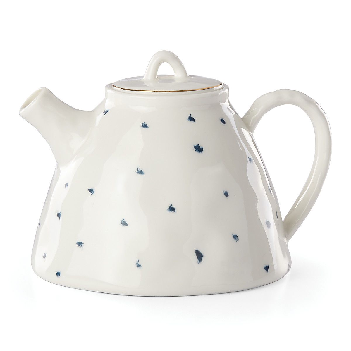  Lenox Blue Bay Dot Teapot - White / Blue - Bonton