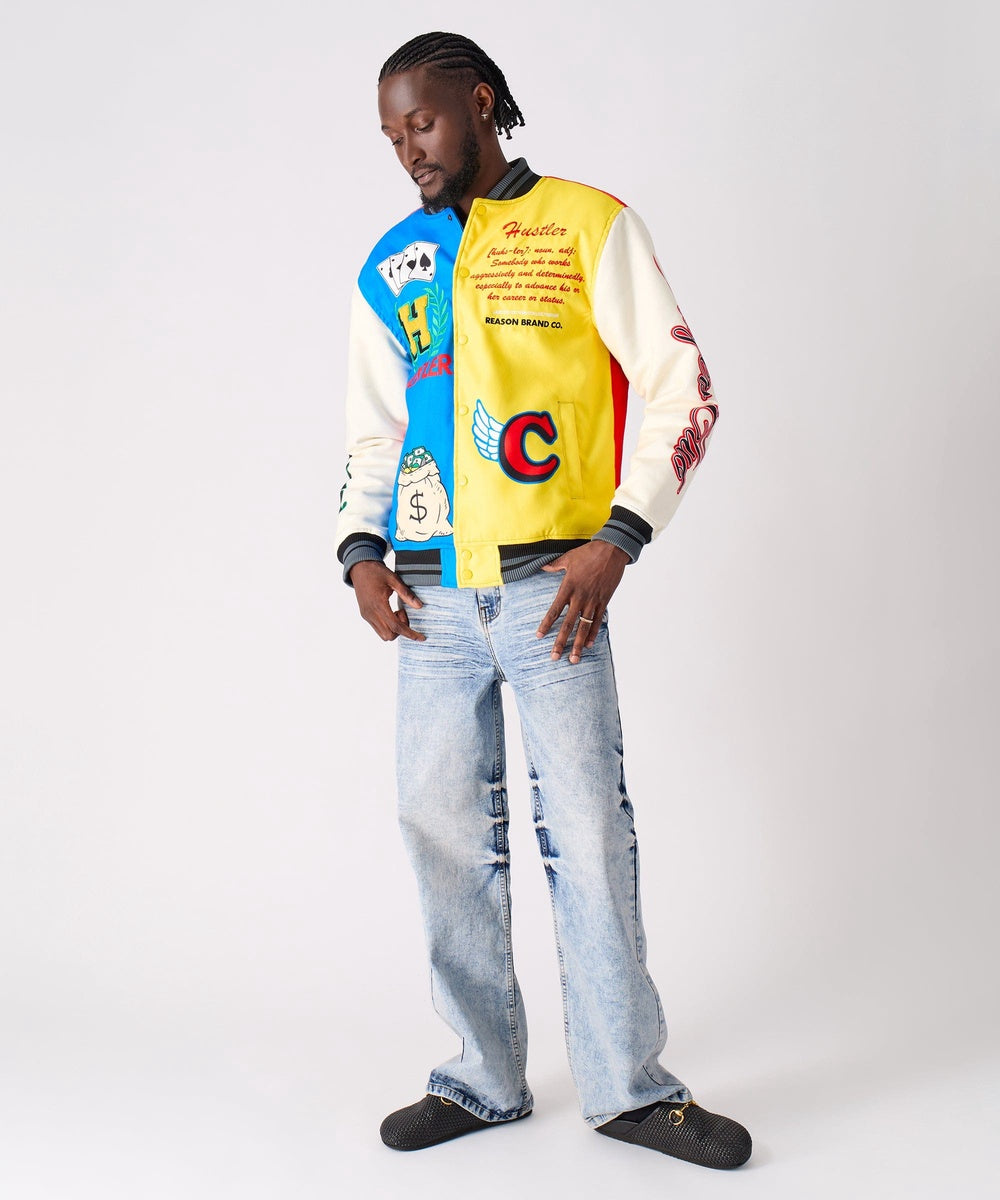  Reason Clothing Hustler Varsity Jacket - MULTI - Bonton