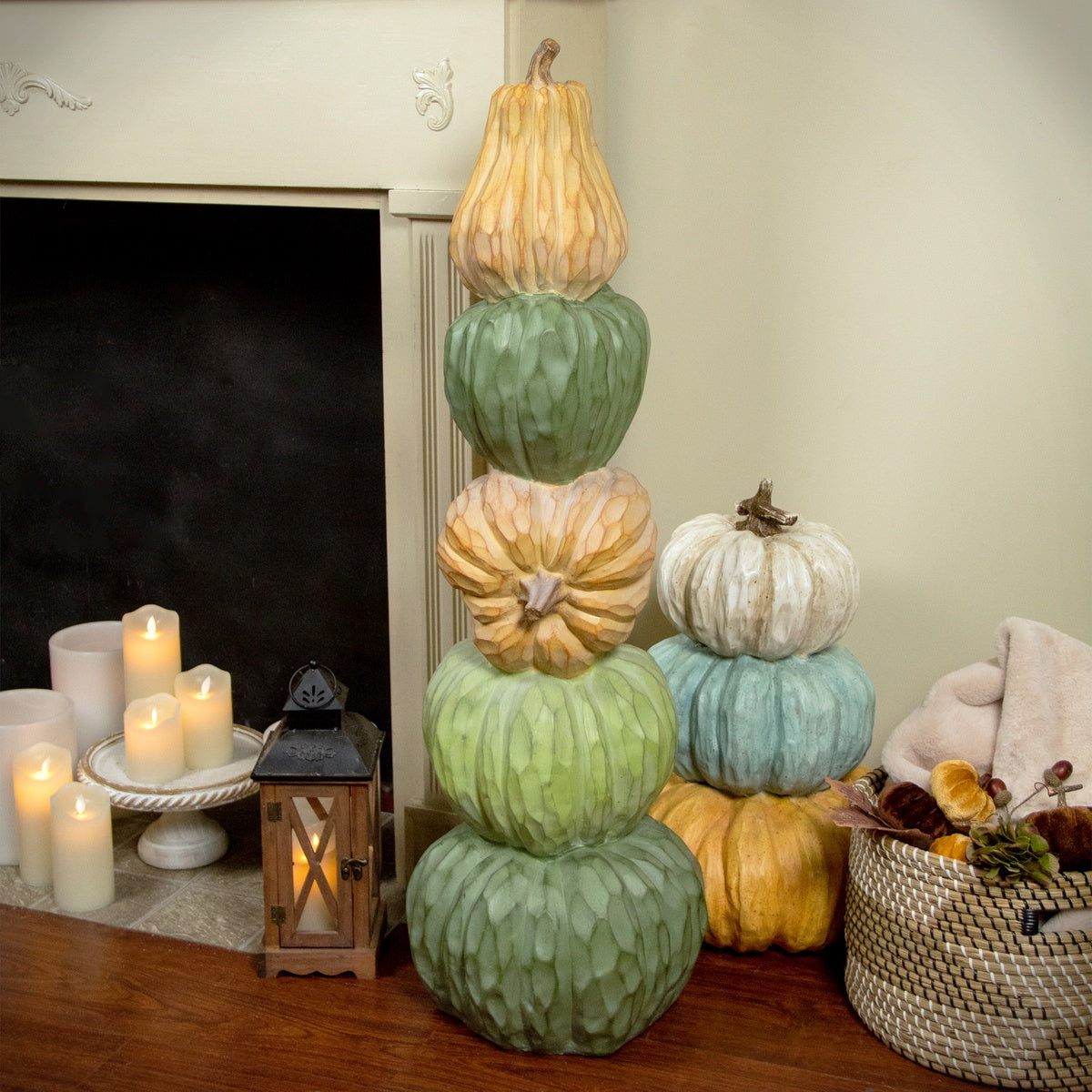  Northlight Five Tiered Stacked Pumpkins Thanksgiving Decoration - 42.5