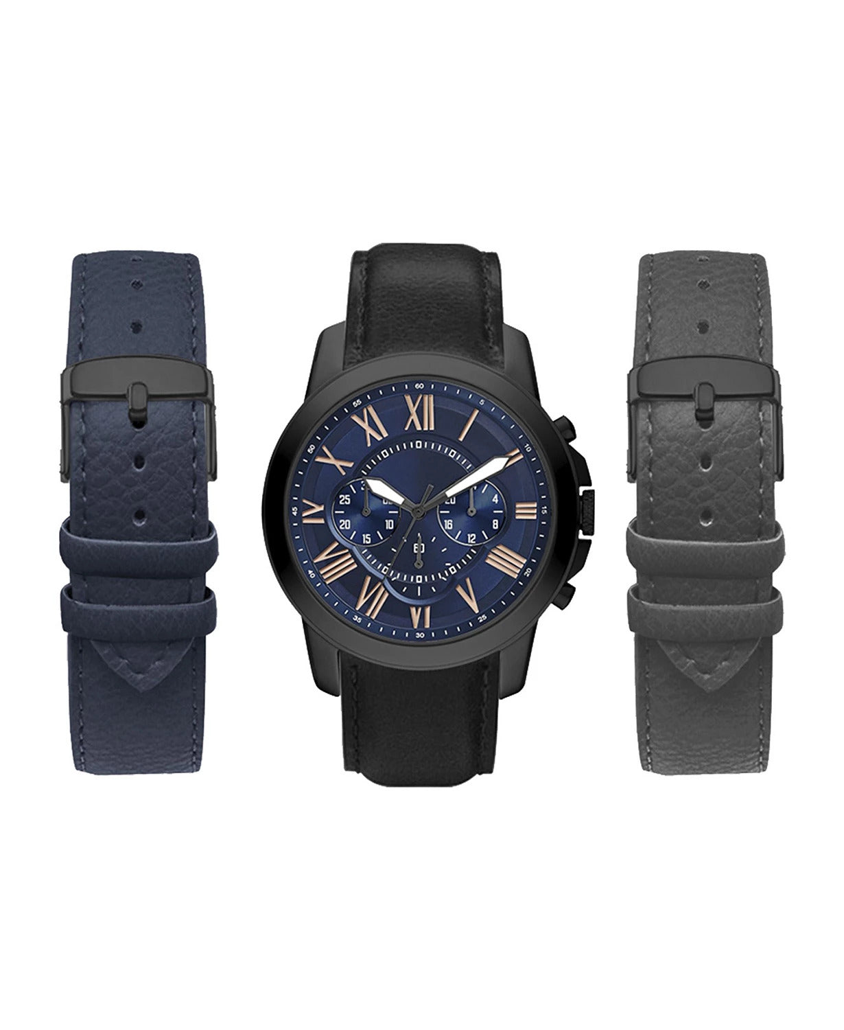  American Exchange Analog Watch-Strap Set - Black - Bonton