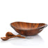  Nambe Braid Salad Bowl with Servers - Brown Wood - Bonton