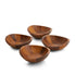  Nambe Braid Wood Salad Bowls Set of 4 - Brown Wood - Bonton