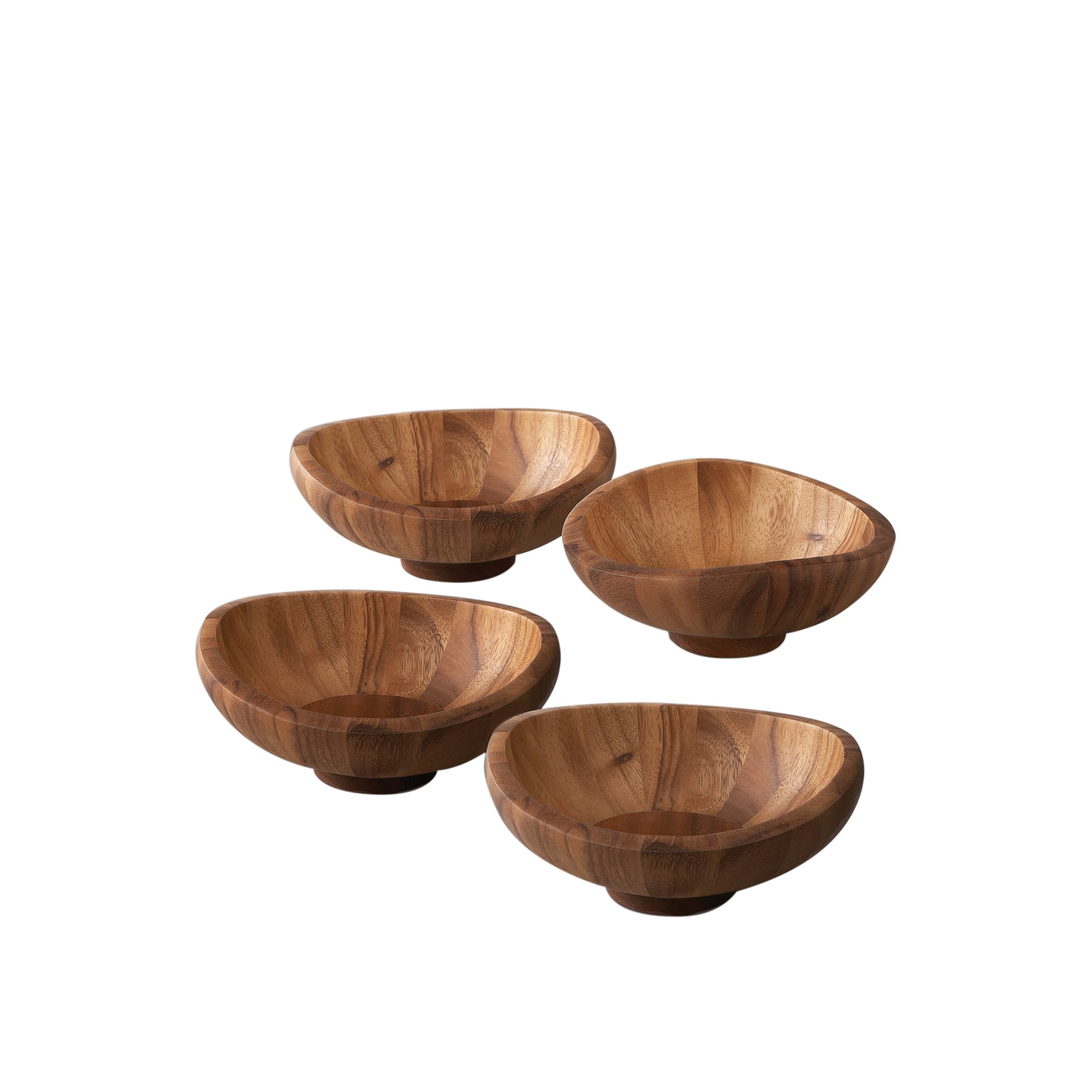  Nambe Butterfly Salad Bowls Set of 4 - Brown Wood - Bonton