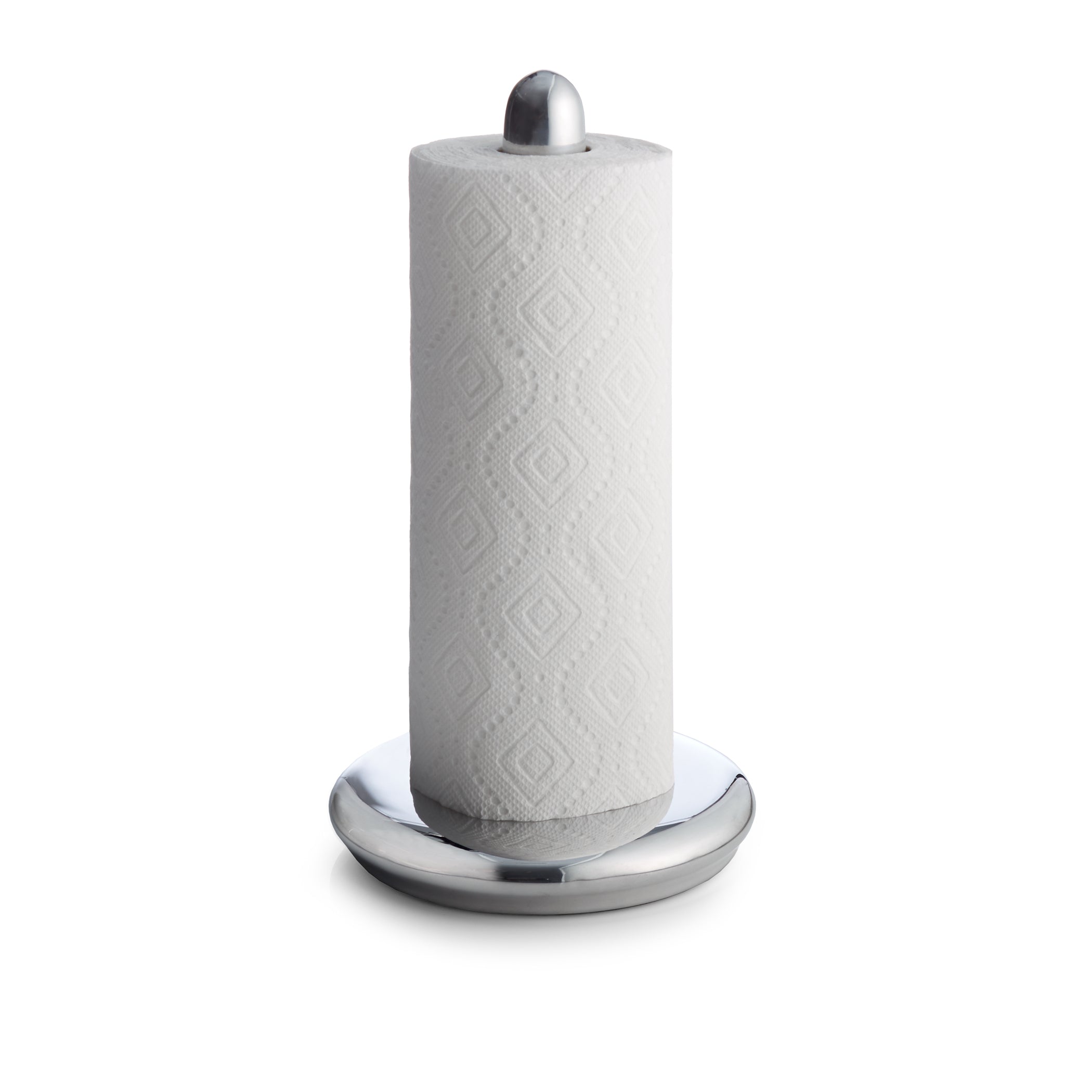  Nambe Curvo Paper Towel Holder - Silver Brown - Bonton