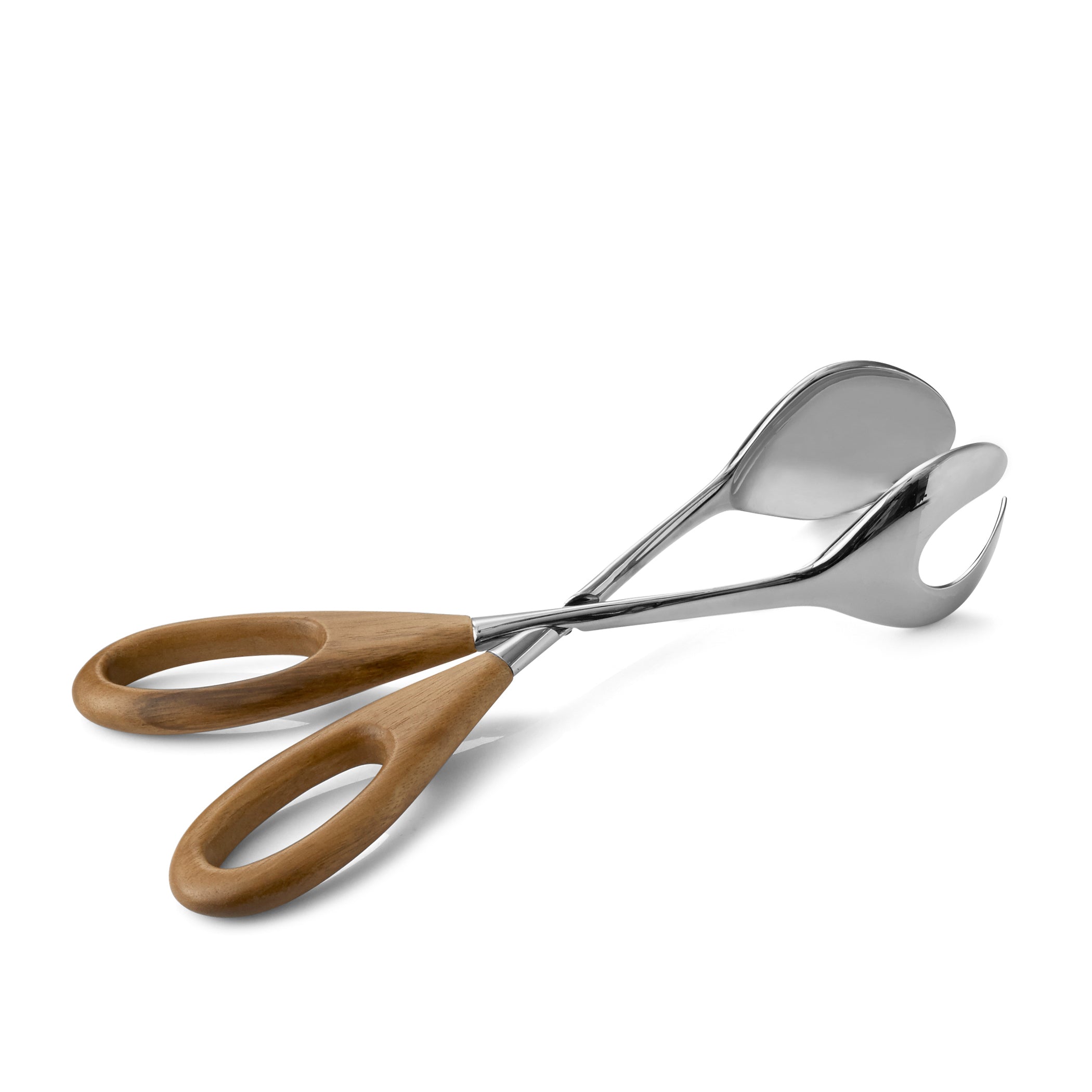  Nambe Curvo Salad Scissors - Silver Brown - Bonton