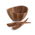  Nambe Harmony Bowl & Salad Set - Brown Wood - Bonton