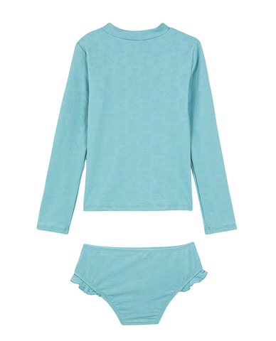 Palm Party Textured Long Sleeve Rash Guard Set