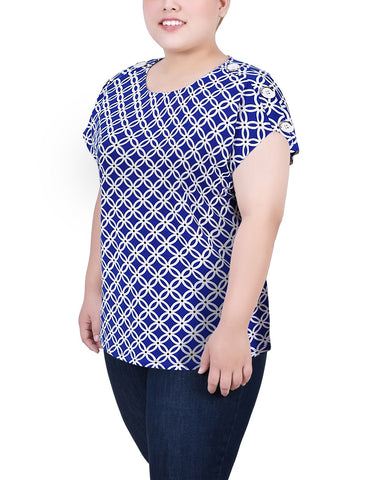 Plus Size Short Extended Sleeve Top