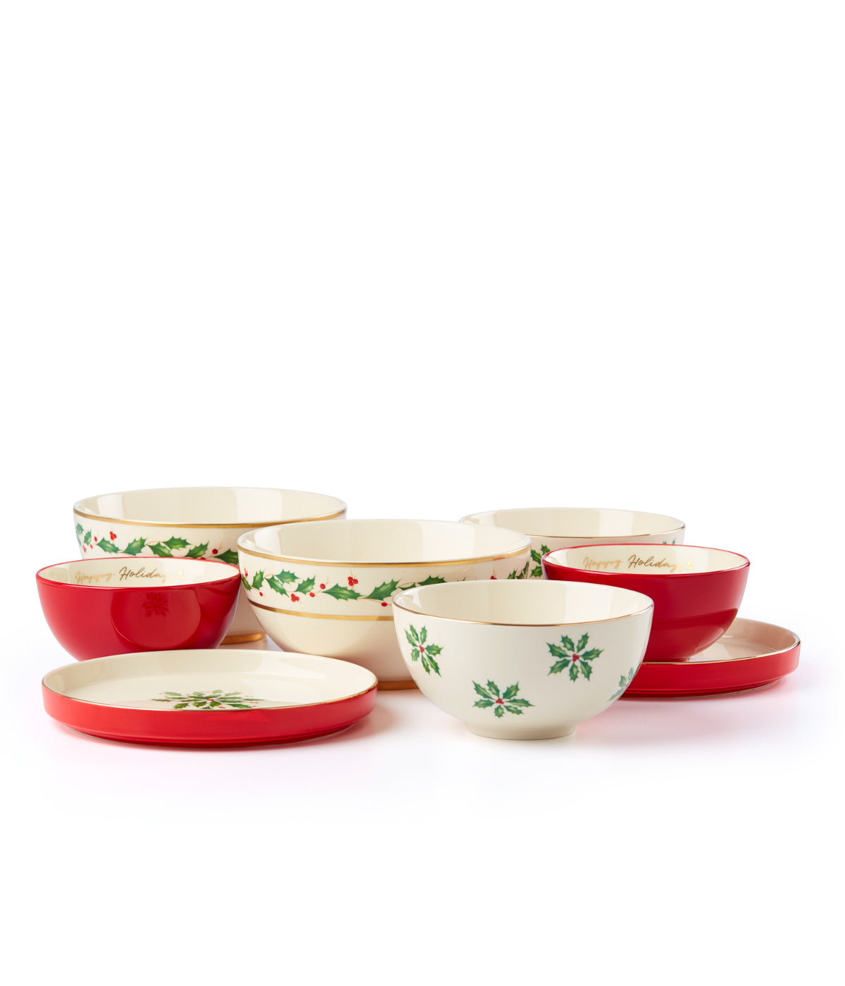  Lenox Holiday Nesting Dinnerware Set 8 Piece (Luna) - Ivory - Bonton