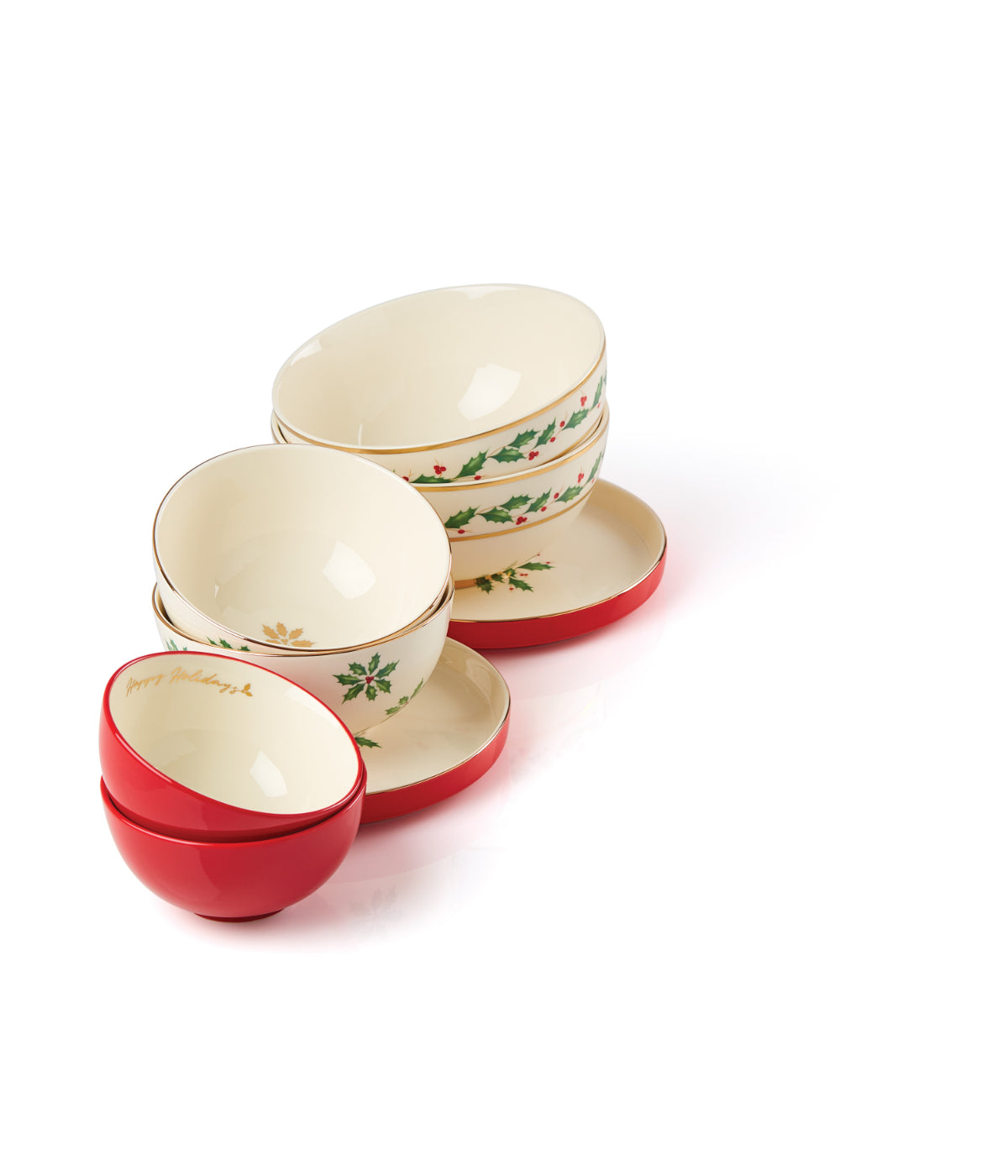  Lenox Holiday Nesting Dinnerware Set 8 Piece (Luna) - Ivory - Bonton