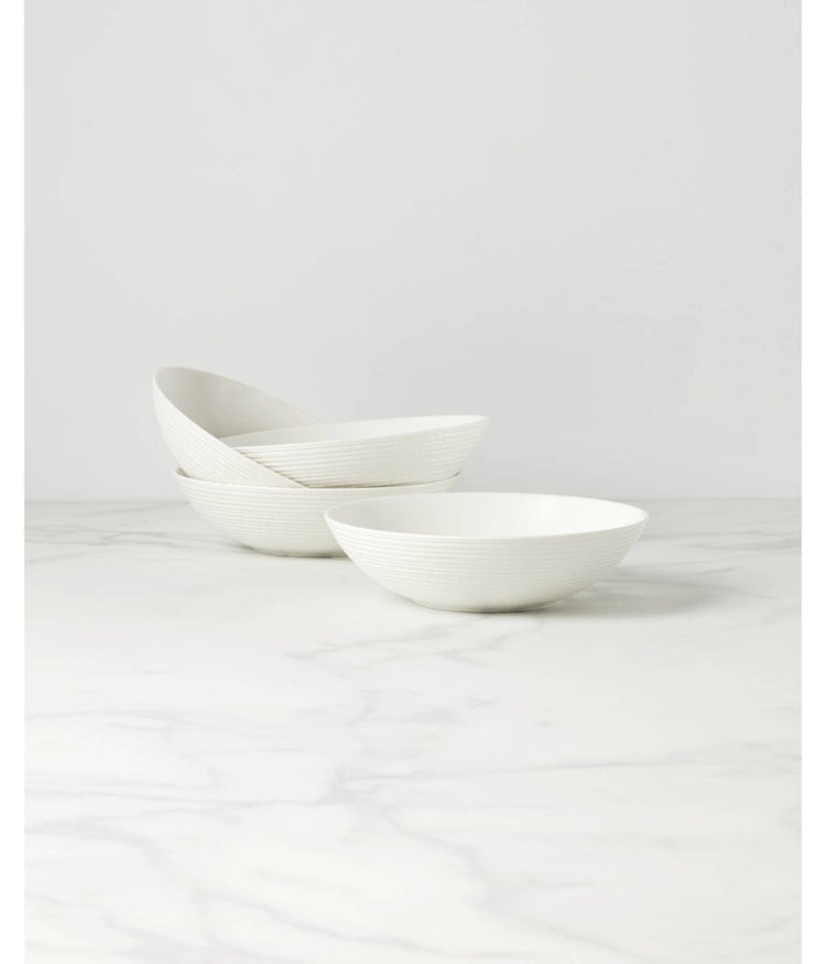 Lx Collective Pasta Bowls Set of 4 White