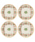 Holiday Plaid Accent Plates, Set/4