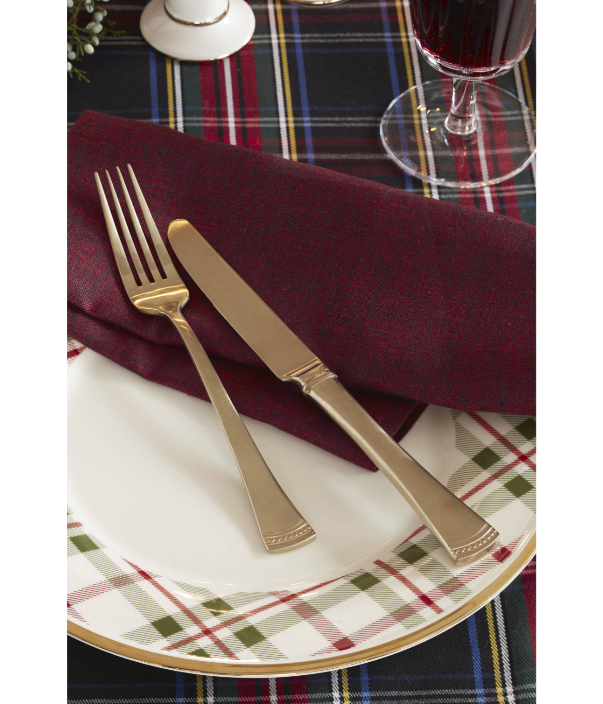  Lenox Holiday Plaid Dinner Plates, Set/4 - Ivory - Bonton