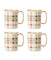 Holiday Plaid Mugs, Set/4