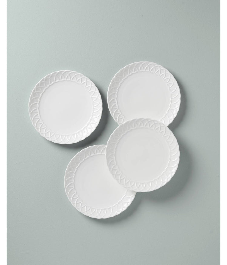 Wicker Creek Accent Plates Set of 4 White