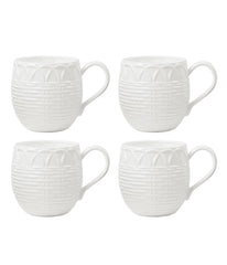 Wicker Creek Mugs Set of 4 White