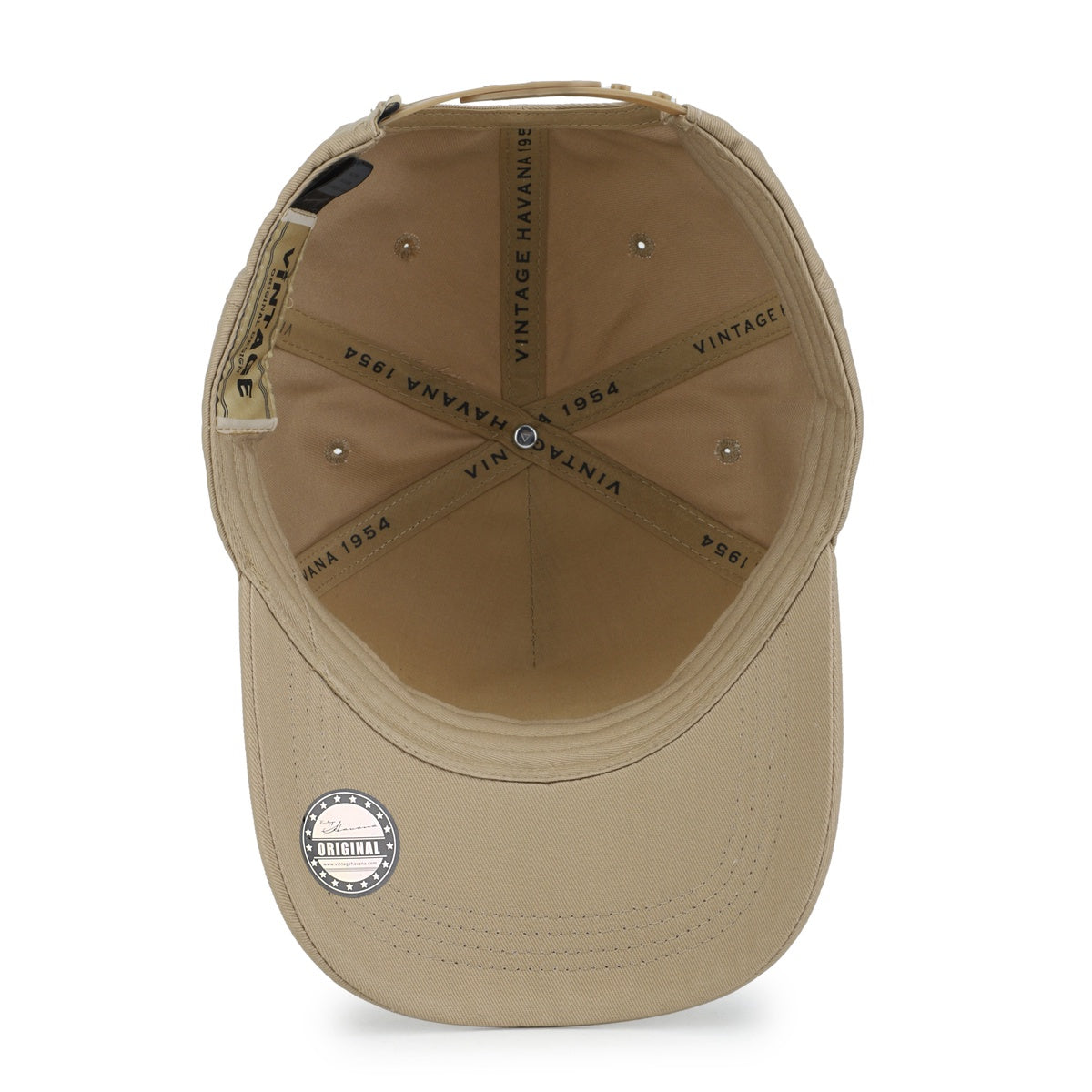  Vintage Havana Vintage Havana Trucker Hat for Men & Women  – Khaki Adjustable Cap – Vintage Logo Patch - Default Title - Bonton