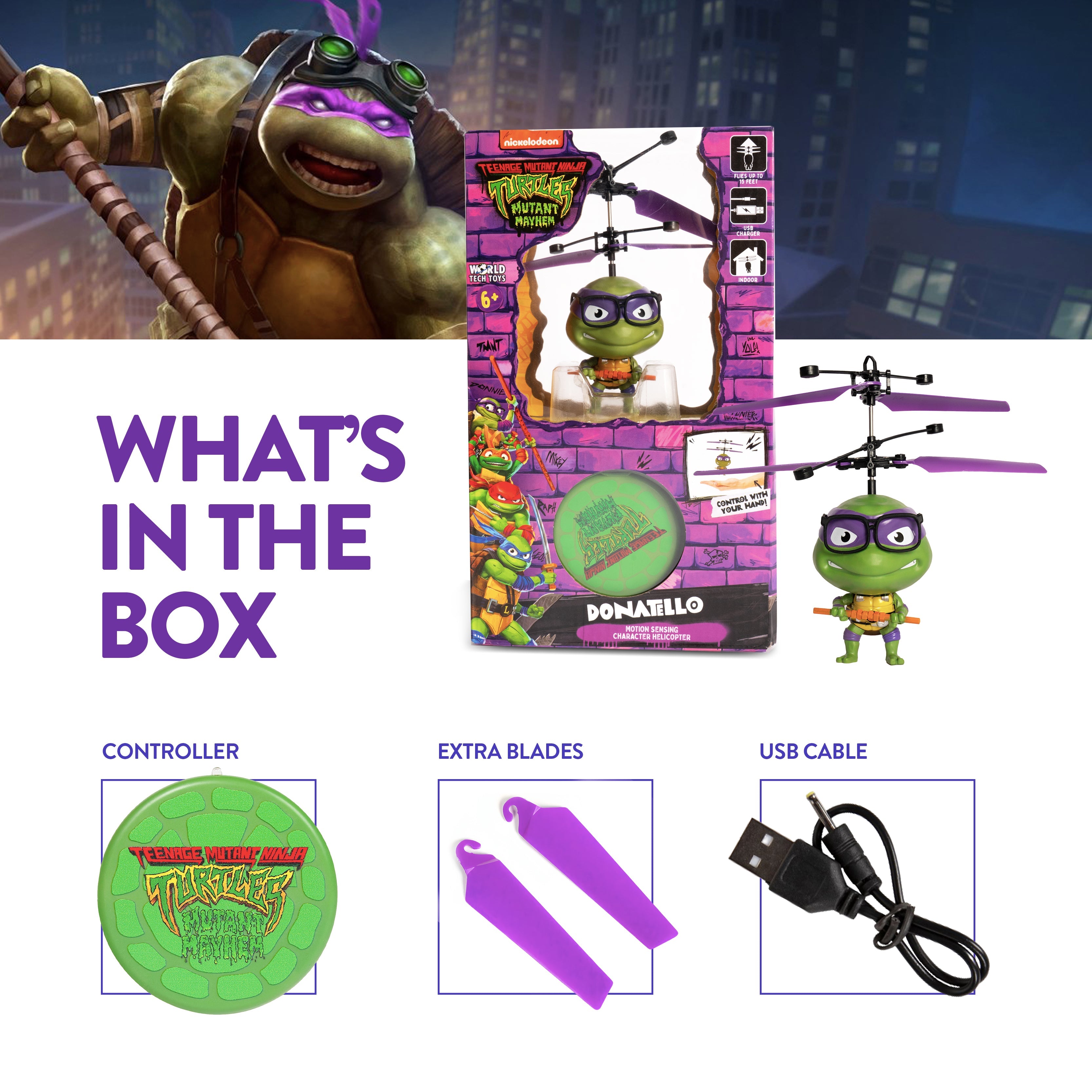  HobbyTron TMNT Mutant Mayhem Donatello Big Head UFO - Default Title - Bonton