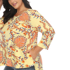 Plus Size Vibrant Boho Swing Top