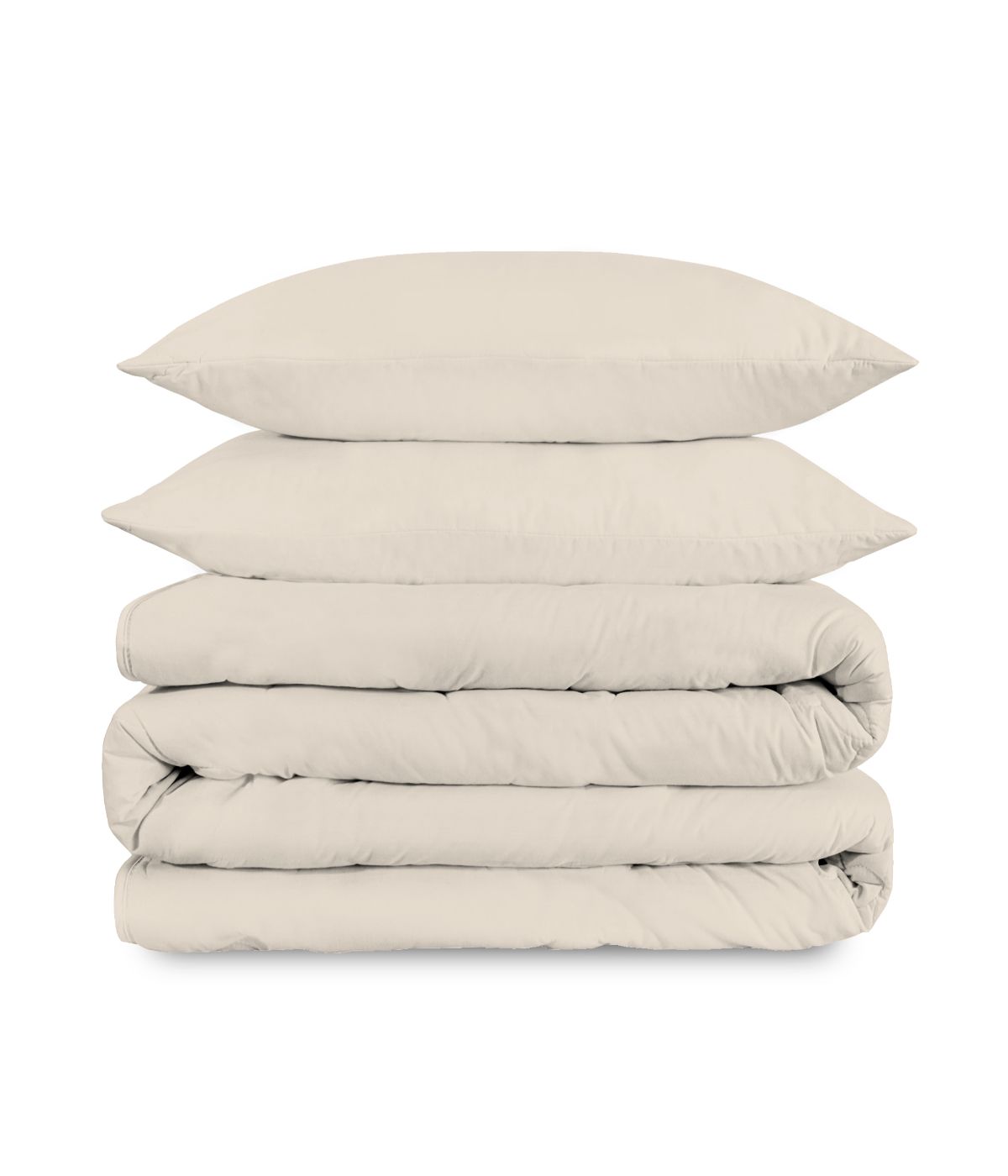  Purity Home Cotton 400 Thread Count Percale Duvet Set Ivory - Ivory - Bonton