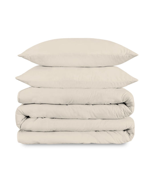 Cotton 400TC Percale Duvet Set Ivory