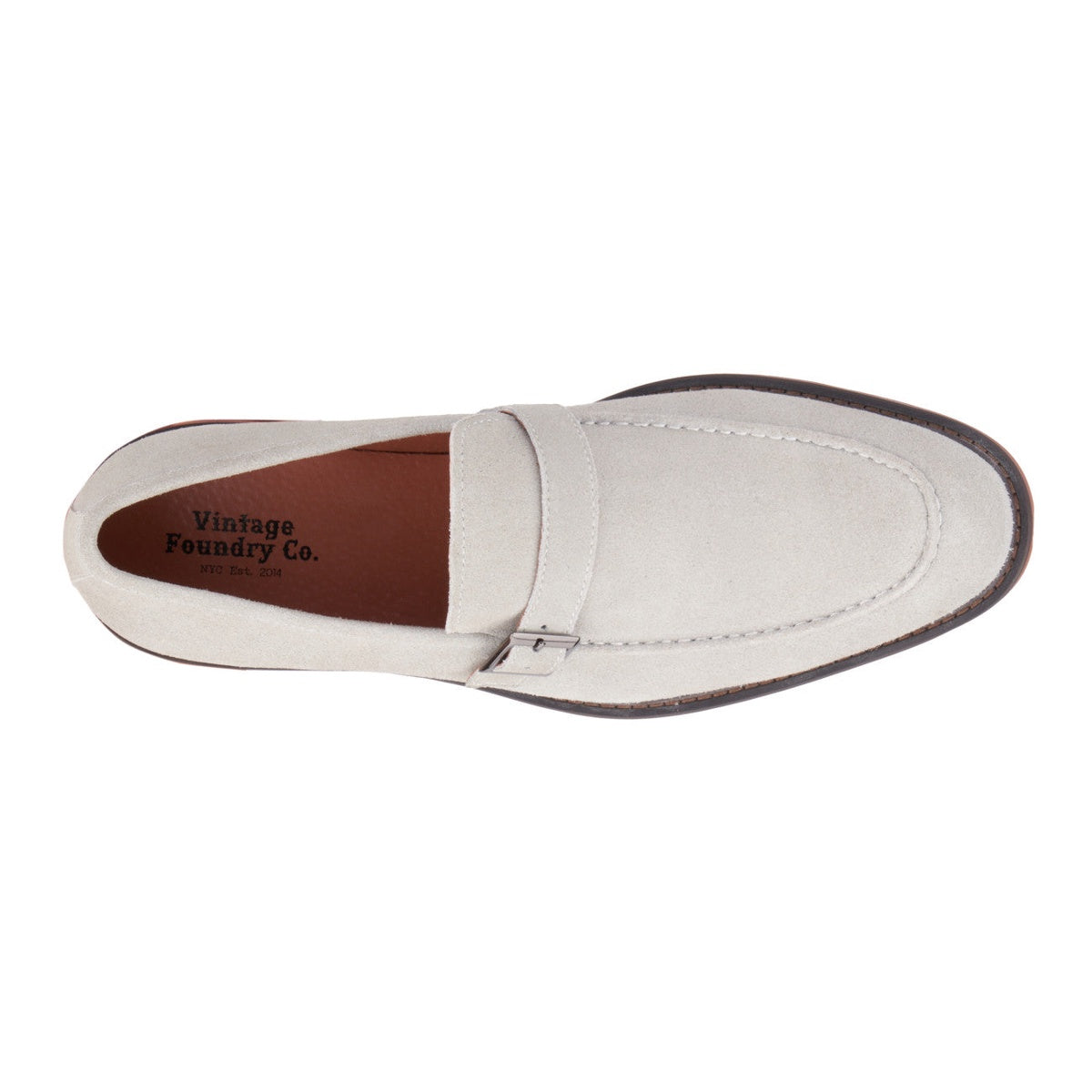  Vintage Foundry Co. Vintage Foundry Co. Men's Acton Suede Dress Loafers - LIGHT GREY - Bonton