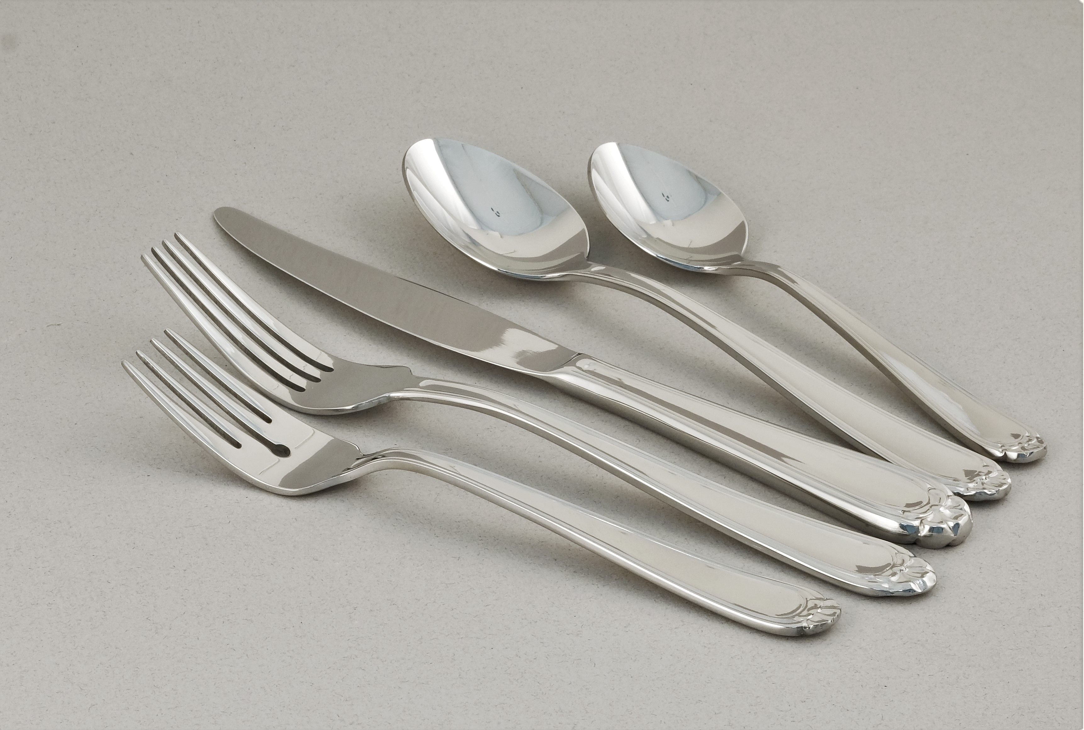  Ginkgo Bonnie Stainless Steel Flatware 42 Piece Set - Mirror Stainless Steel - Bonton