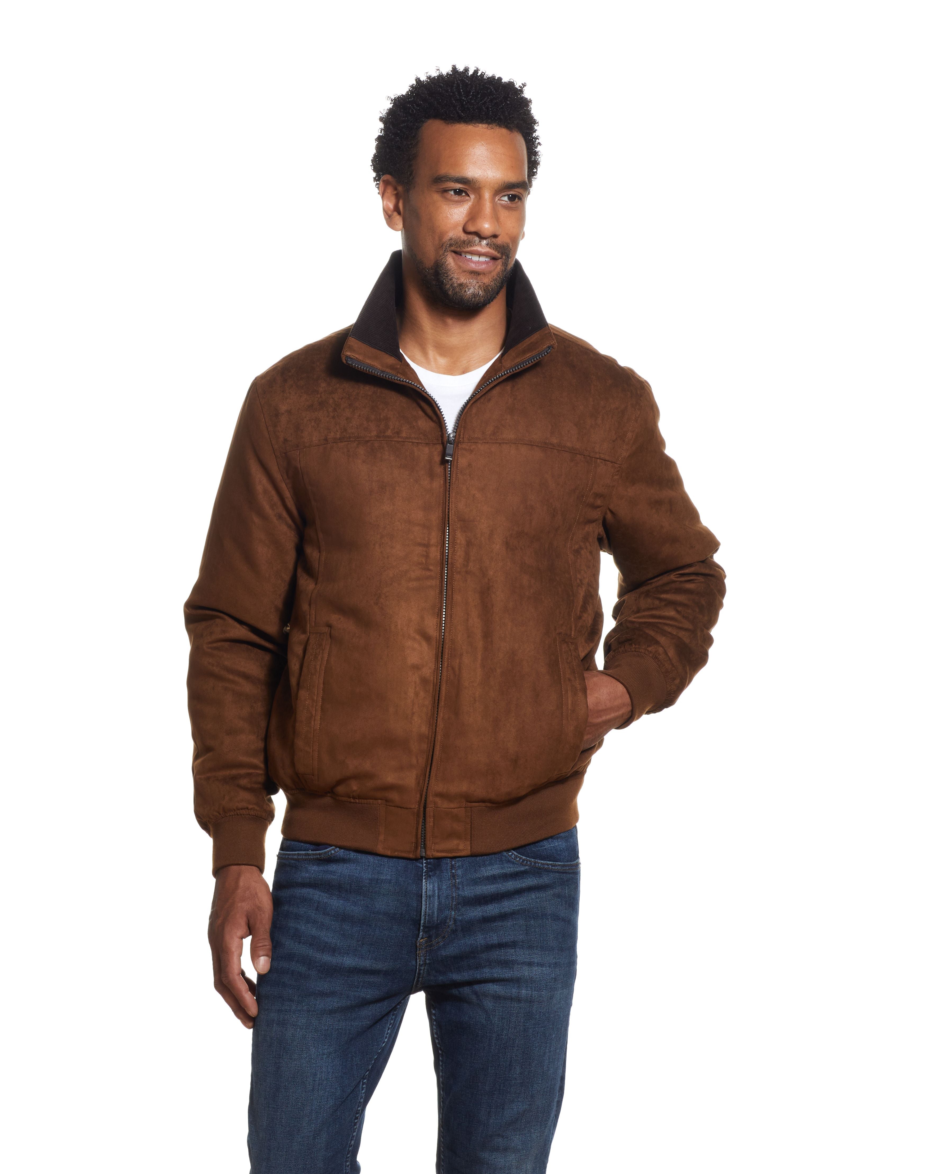  Weatherproof Men's Microsuede Bomber Jacket - Black - Bonton