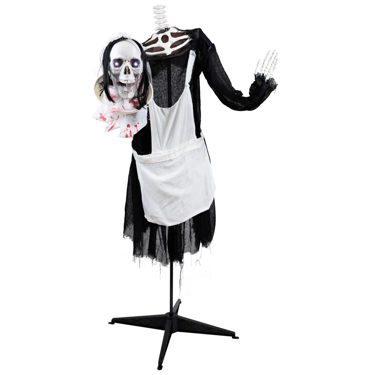  Northlight LED Animated Head-in-Hand Skeleton Maid Halloween Decoration - 57