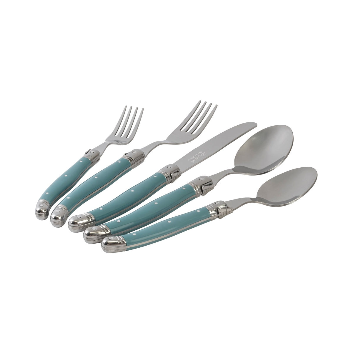  French Home Laguiole 20 Piece Stainless Steel Flatware Set, Service for 4, Aegean Teal - Default Title - Bonton