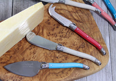 7 Piece Laguiole Cream, Coral and Turquoise Cheese Knife and Spreader Set