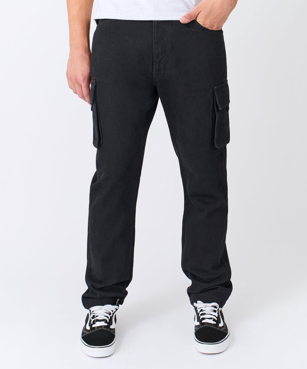  Reason Clothing Workwear Cargo Pants - Black - BLACK - Bonton