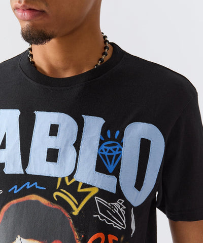 Pablo Graffiti Applique Short Sleeve Tee - Black RTD