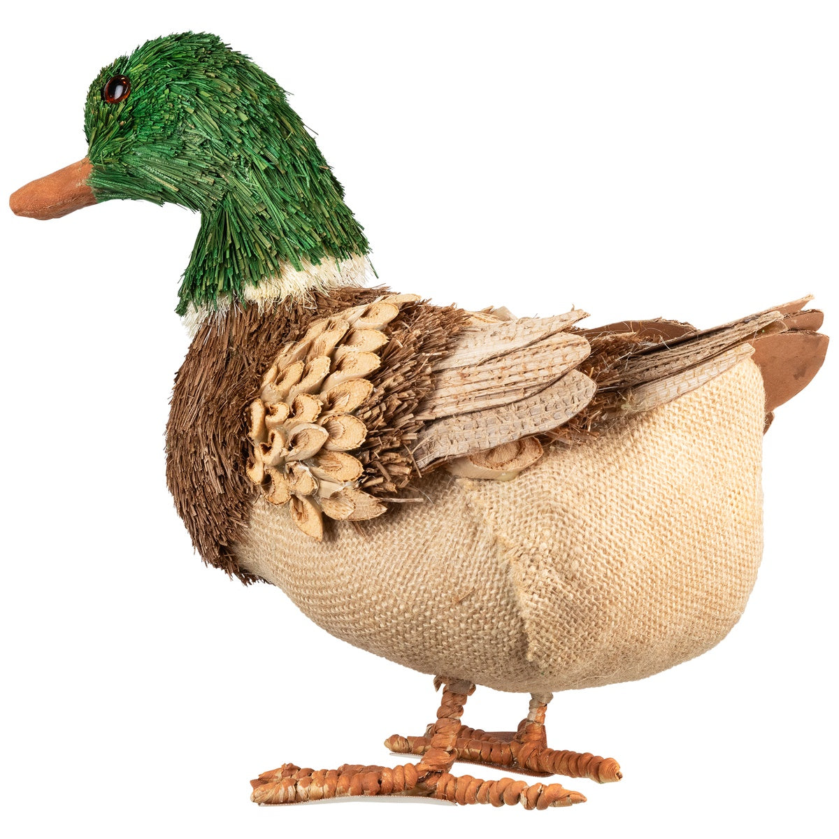  Northlight Standing Woodland Burlap Duck Spring Figure - 11.5