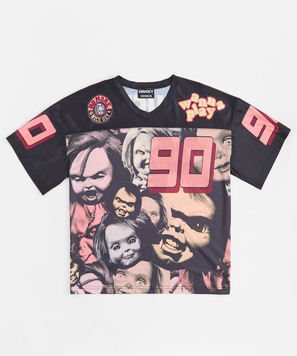  Reason Clothing Chucky Wanna Play Football Jersey - Black - BLACK - Bonton